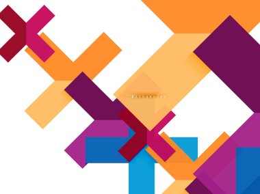 Çok renkli soyut geometrik şekiller, geometri arka plan web afiş için