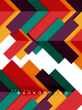 Çok renkli soyut geometrik şekiller, geometri arka plan web afiş için