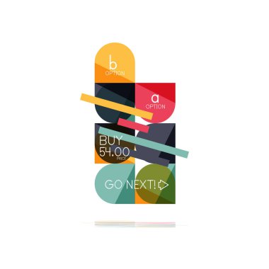 En az daire temiz soyut seçeneği adım Infographic tasarım öğesi, geometrik şekiller - Tur kareler, daireler ve satırları düzeni ile örnek metin