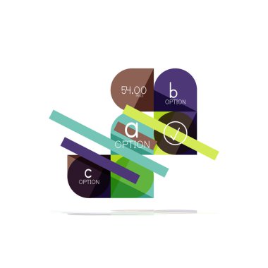 En az daire temiz soyut seçeneği adım Infographic tasarım öğesi, geometrik şekiller - Tur kareler, daireler ve satırları düzeni ile örnek metin