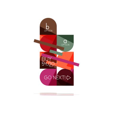 En az daire temiz soyut seçeneği adım Infographic tasarım öğesi, geometrik şekiller - Tur kareler, daireler ve satırları düzeni ile örnek metin