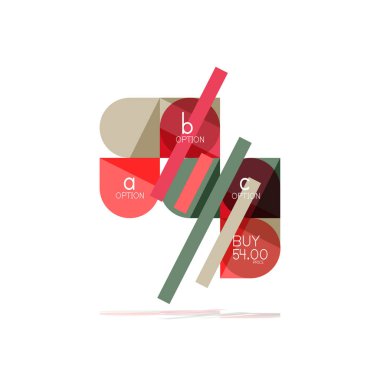 En az daire temiz soyut seçeneği adım Infographic tasarım öğesi, geometrik şekiller - Tur kareler, daireler ve satırları düzeni ile örnek metin