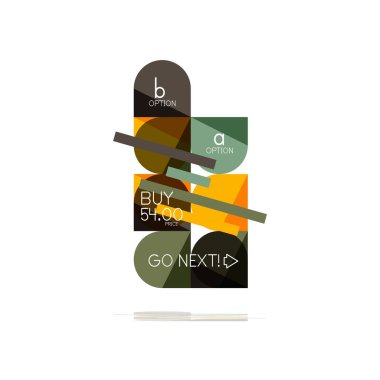 En az daire temiz soyut seçeneği adım Infographic tasarım öğesi, geometrik şekiller - Tur kareler, daireler ve satırları düzeni ile örnek metin