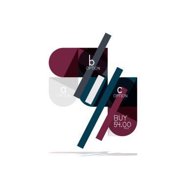 En az daire temiz soyut seçeneği adım Infographic tasarım öğesi, geometrik şekiller - Tur kareler, daireler ve satırları düzeni ile örnek metin