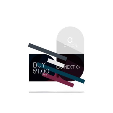 En az daire temiz soyut seçeneği adım Infographic tasarım öğesi, geometrik şekiller - Tur kareler, daireler ve satırları düzeni ile örnek metin