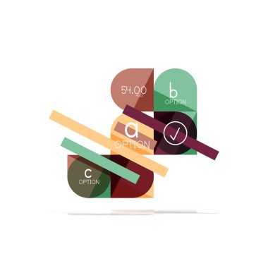 En az daire temiz soyut seçeneği adım Infographic tasarım öğesi, geometrik şekiller - Tur kareler, daireler ve satırları düzeni ile örnek metin