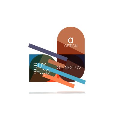 En az daire temiz soyut seçeneği adım Infographic tasarım öğesi, geometrik şekiller - Tur kareler, daireler ve satırları düzeni ile örnek metin