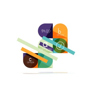 En az daire temiz soyut seçeneği adım Infographic tasarım öğesi, geometrik şekiller - Tur kareler, daireler ve satırları düzeni ile örnek metin