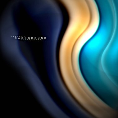 Sıvı karıştırma renkler dalga arka plan tasarlamak vektör. Renkli örgü dalgalar