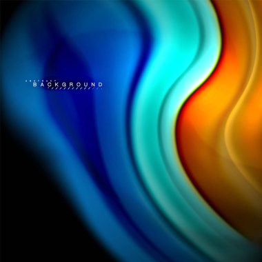 Sıvı karıştırma renkler dalga arka plan tasarlamak vektör. Renkli örgü dalgalar