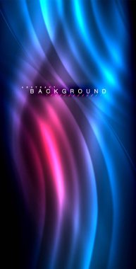 Neon parlayan dalga, sihirli enerji ve ışık arka plan