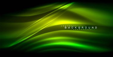 Neon parlayan dalga, sihirli enerji ve ışık arka plan