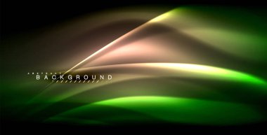 Neon parlayan dalga, sihirli enerji ve ışık arka plan