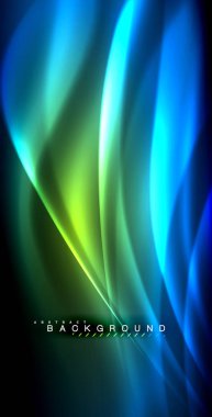 Neon parlayan dalga, sihirli enerji ve ışık arka plan