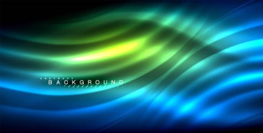 Neon parlayan dalga, sihirli enerji ve ışık arka plan