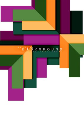 Çok renkli soyut geometrik şekiller, geometri arka plan web afiş için