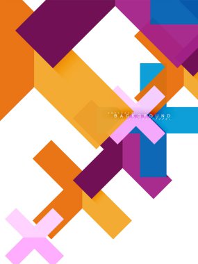 Çok renkli soyut geometrik şekiller, geometri arka plan web afiş için