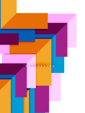 Çok renkli soyut geometrik şekiller, geometri arka plan web afiş için