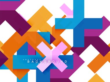 Çok renkli soyut geometrik şekiller, geometri arka plan web afiş için