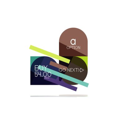 En az daire temiz soyut seçeneği adım Infographic tasarım öğesi, geometrik şekiller - Tur kareler, daireler ve satırları düzeni ile örnek metin