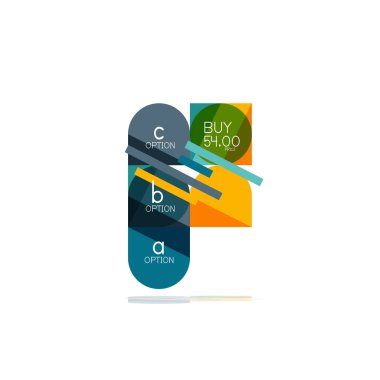 En az daire temiz soyut seçeneği adım Infographic tasarım öğesi, geometrik şekiller - Tur kareler, daireler ve satırları düzeni ile örnek metin