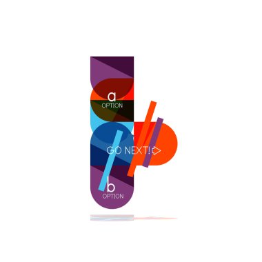 En az daire temiz soyut seçeneği adım Infographic tasarım öğesi, geometrik şekiller - Tur kareler, daireler ve satırları düzeni ile örnek metin