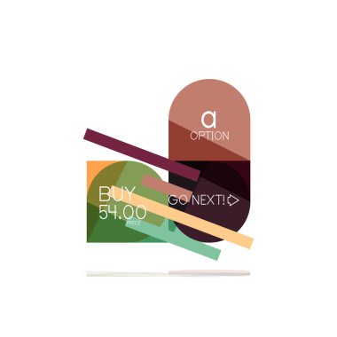 En az daire temiz soyut seçeneği adım Infographic tasarım öğesi, geometrik şekiller - Tur kareler, daireler ve satırları düzeni ile örnek metin