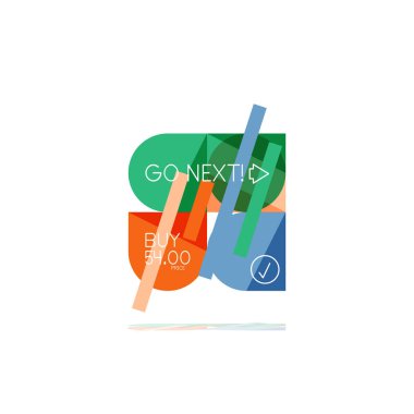 En az daire temiz soyut seçeneği adım Infographic tasarım öğesi, geometrik şekiller - Tur kareler, daireler ve satırları düzeni ile örnek metin