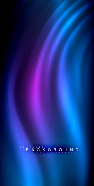 Неонова сяюча хвиля, магічна енергія та світловий рух фону — стоковий вектор