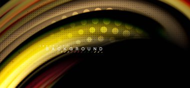 Siyah arka plan üzerinde renkli dalga satırları