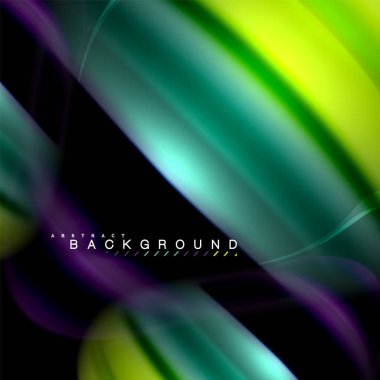 Sıvı karıştırma renkler dalga arka plan tasarlamak vektör. Renkli örgü dalgalar