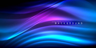 Neon parlayan dalga, sihirli enerji ve ışık arka plan