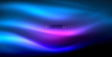 Neon parlayan dalga, sihirli enerji ve ışık arka plan