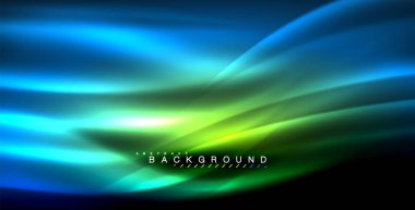 Neon parlayan dalga, sihirli enerji ve ışık arka plan