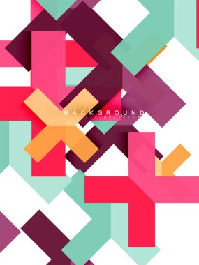 Çok renkli soyut geometrik şekiller, geometri arka plan web afiş için