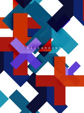 Çok renkli soyut geometrik şekiller, geometri arka plan web afiş için