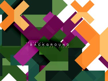 Çok renkli soyut geometrik şekiller, geometri arka plan web afiş için