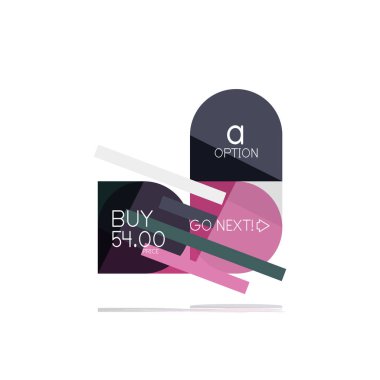 En az daire temiz soyut seçeneği adım Infographic tasarım öğesi, geometrik şekiller - Tur kareler, daireler ve satırları düzeni ile örnek metin