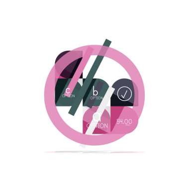 En az daire temiz soyut seçeneği adım Infographic tasarım öğesi, geometrik şekiller - Tur kareler, daireler ve satırları düzeni ile örnek metin