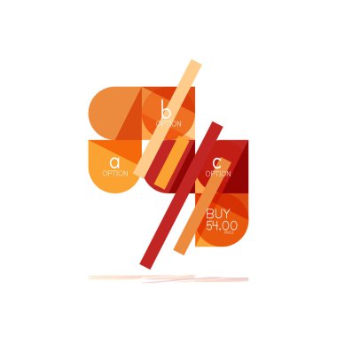 En az daire temiz soyut seçeneği adım Infographic tasarım öğesi, geometrik şekiller - Tur kareler, daireler ve satırları düzeni ile örnek metin