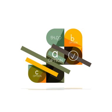 En az daire temiz soyut seçeneği adım Infographic tasarım öğesi, geometrik şekiller - Tur kareler, daireler ve satırları düzeni ile örnek metin