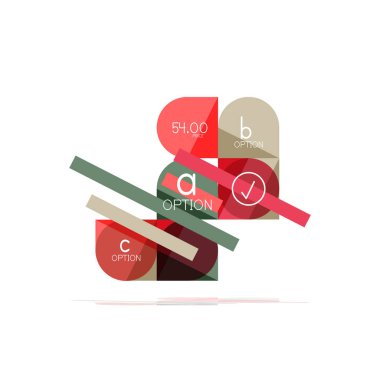 En az daire temiz soyut seçeneği adım Infographic tasarım öğesi, geometrik şekiller - Tur kareler, daireler ve satırları düzeni ile örnek metin