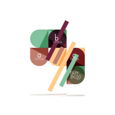 En az daire temiz soyut seçeneği adım Infographic tasarım öğesi, geometrik şekiller - Tur kareler, daireler ve satırları düzeni ile örnek metin