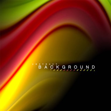 Sıvı karıştırma renkler dalga arka plan tasarlamak vektör. Renkli örgü dalgalar