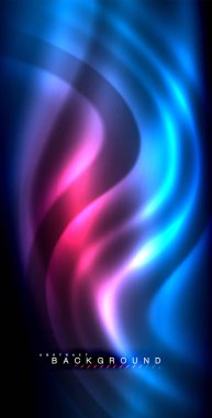 Neon parlayan dalga, sihirli enerji ve ışık arka plan