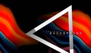 Gökkuşağı sıvı geometrik şekil dalga ve metalik renkler