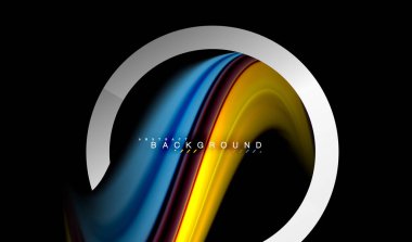 Gökkuşağı sıvı geometrik şekil dalga ve metalik renkler