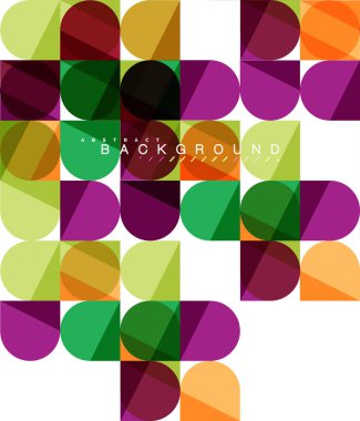 Mozaik arka plan üzerinde beyaz kare geometrik şekiller Döşe