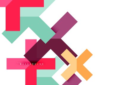 Çok renkli soyut geometrik şekiller, geometri arka plan web afiş için