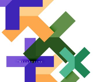 Çok renkli soyut geometrik şekiller, geometri arka plan web afiş için